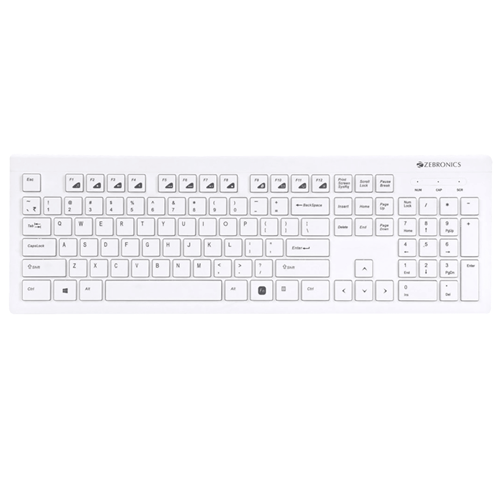 Buy Zebronics ZEBDLK01 Wired Keyboard with Number Pad (UV Coated Keys